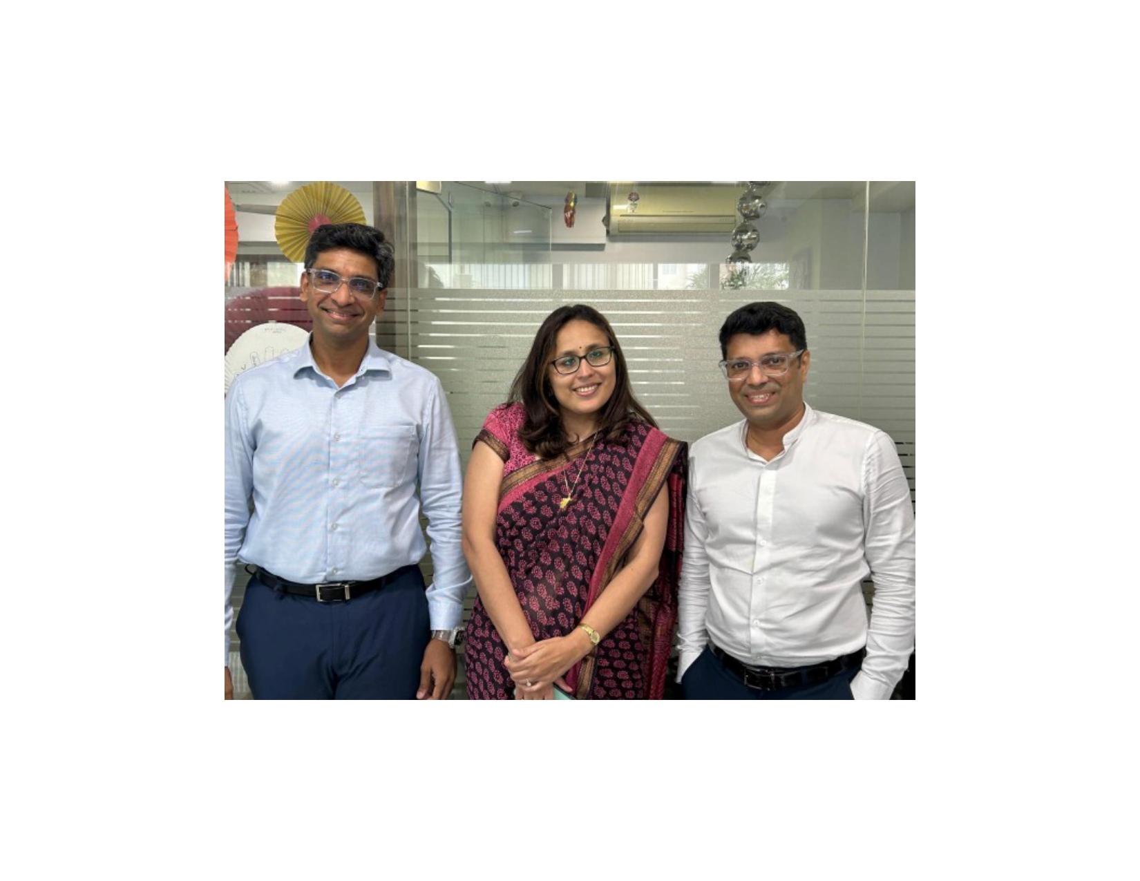 With Mrs. Radhika Gupta ( Shark tank judge and CEO Edelweiss AMC) at our office.